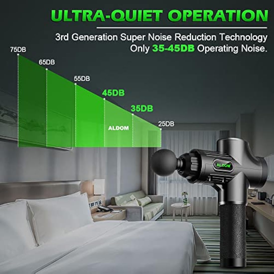 ALDOM Deep Tissue Massage Gun | 30 Speeds & 8 Heads Percussion Massager