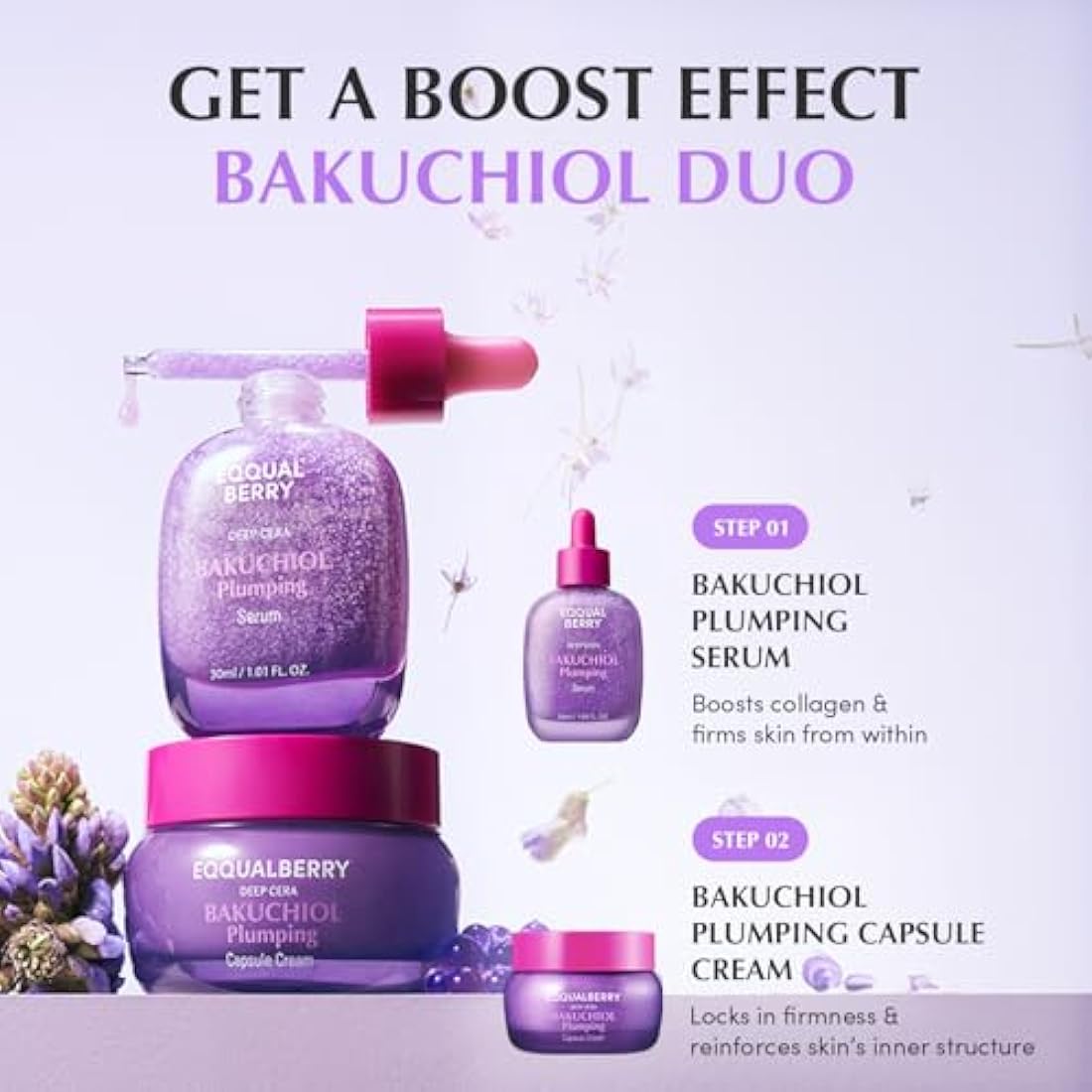 EQQUALBERRY Bakuchiol Plumping Serum – Anti-Aging Pore Minimizer 30ml