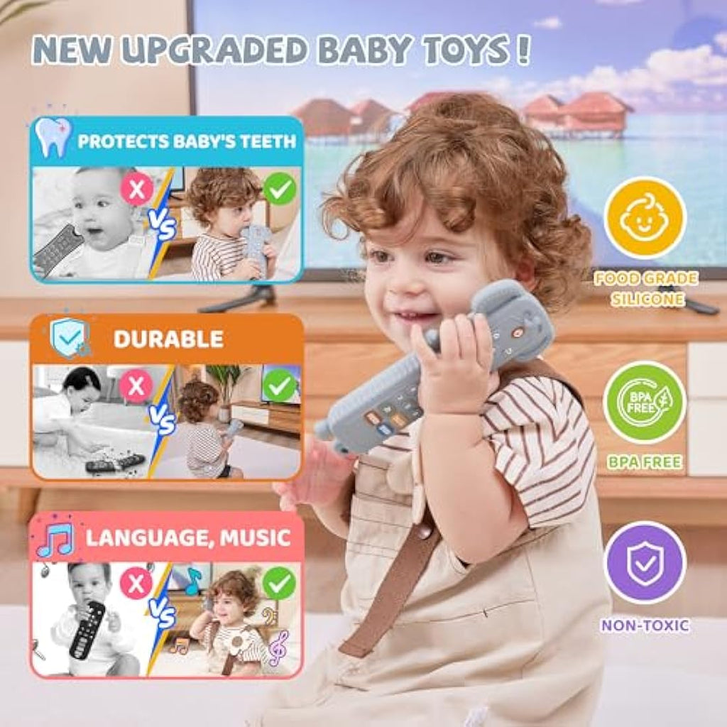Jolof Store Baby Remote Control Toy - Musical Teether with 3 Languages