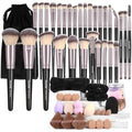 MAANGE 51-Piece Makeup Brush Set with Sponges and Puffs | Black Gold
