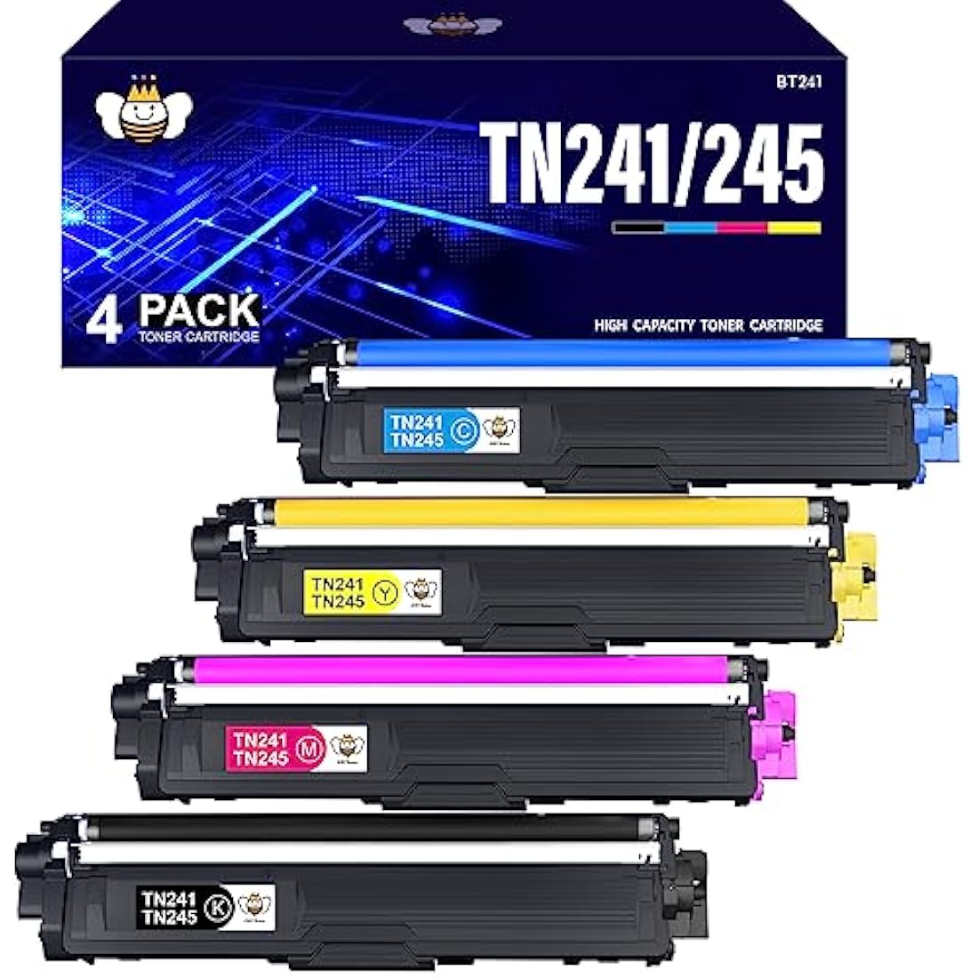 CMYBabee Remanufactured TN241 TN245 Toner for Brother DCP-9020CDW | 4 Pack