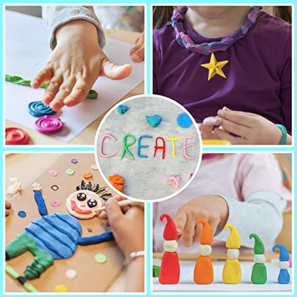 Jolof Store Air Dry Clay Kit - 27 Colours Soft Modelling Clay for Kids