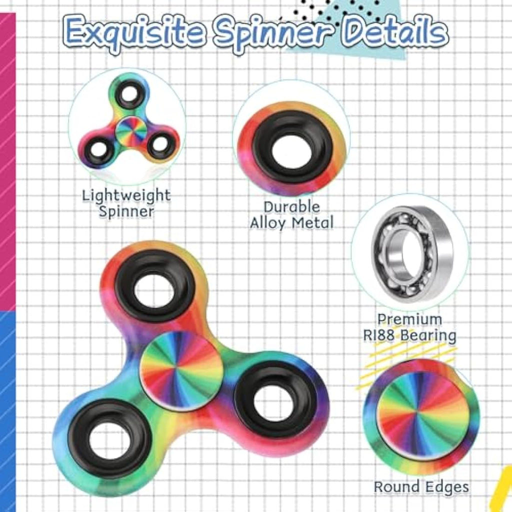 Metal Fidget Spinner Toy Set – 12 Pack Bulk for Stress Relief