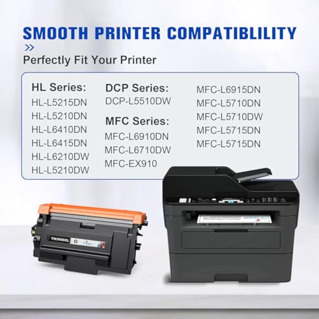 Q-image TN3600XL Black Toner Compatible with Brother HL-L5210DN & MFC-L6710DW