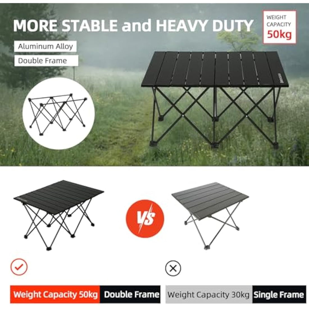 Rock Cloud Ultralight Aluminum Camping Table | Portable Folding Beach Table