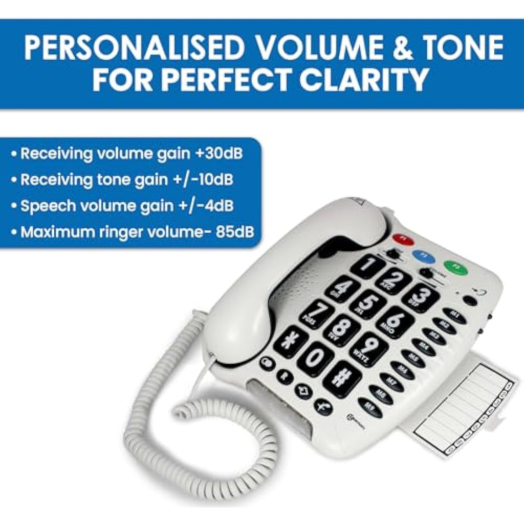 Geemarc CL100 Big Button Senior Phone – Amplified Hearing Aid Compatible