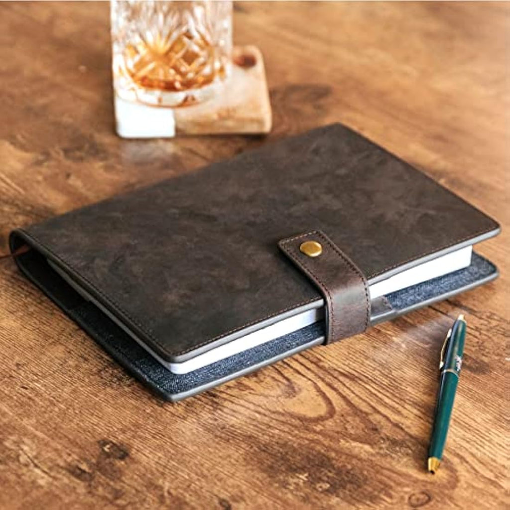 Bucksaw Full Grain Leather Refillable A5 Journal Cover with Pen Loop