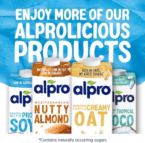 Alpro Soya Plant-Based Milk Alternative - Vegan & Lactose Free - 1L (8 Pack)