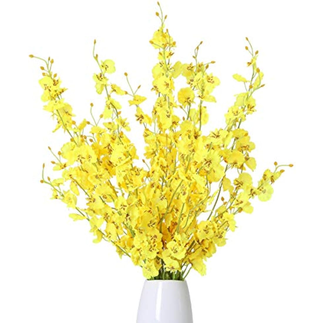 Kisflower 12Pcs Yellow Artificial Dancing Lady Orchids for Home Decor