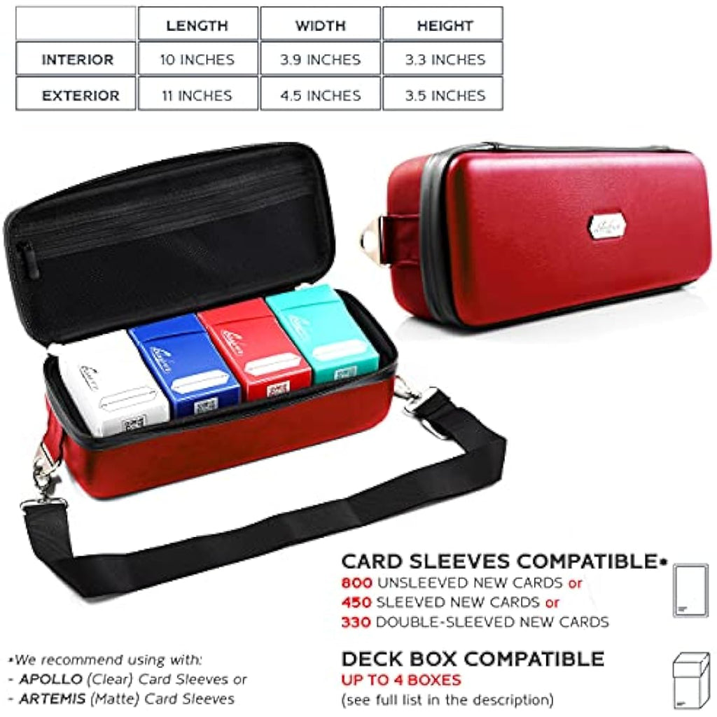 Quiver Time Red Bolt Card Carrying Case | TCG Storage Bag for 800+ Cards