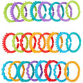 YeahiBaby 24pcs Silicone Baby Teether Ring Links | Infant Stroller Toys