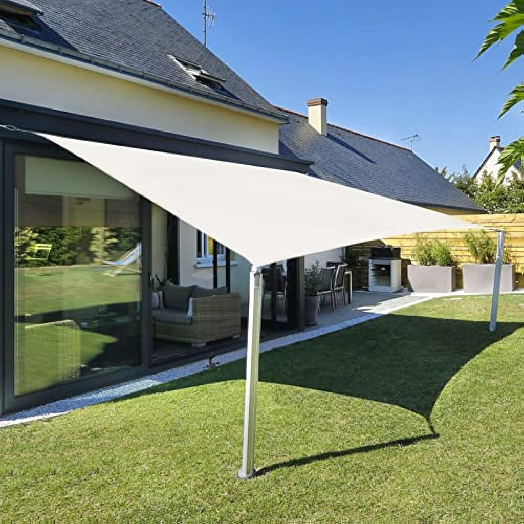 Sunnylaxx 5x5m Square Shade Sail | Waterproof UV Block Canopy - Cream