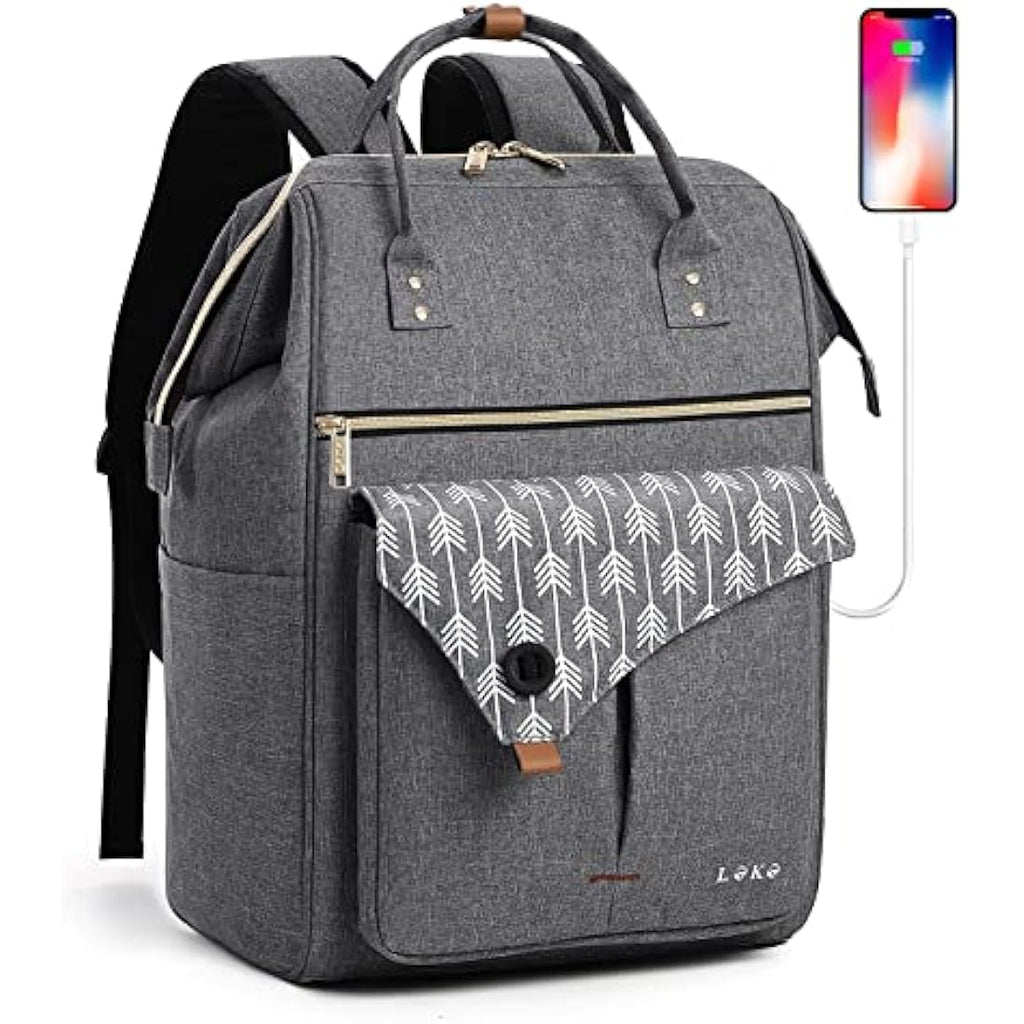 Lekesky 17.3" Laptop Backpack – Waterproof Travel Rucksack, Grey