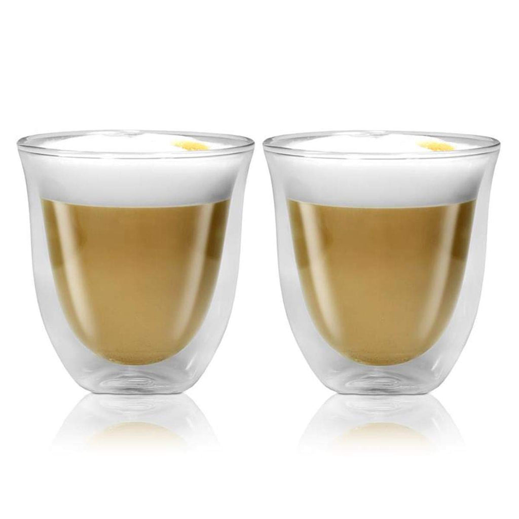 De'Longhi Double Walled Thermo Cappuccino Glasses – 270ml, Set of 6