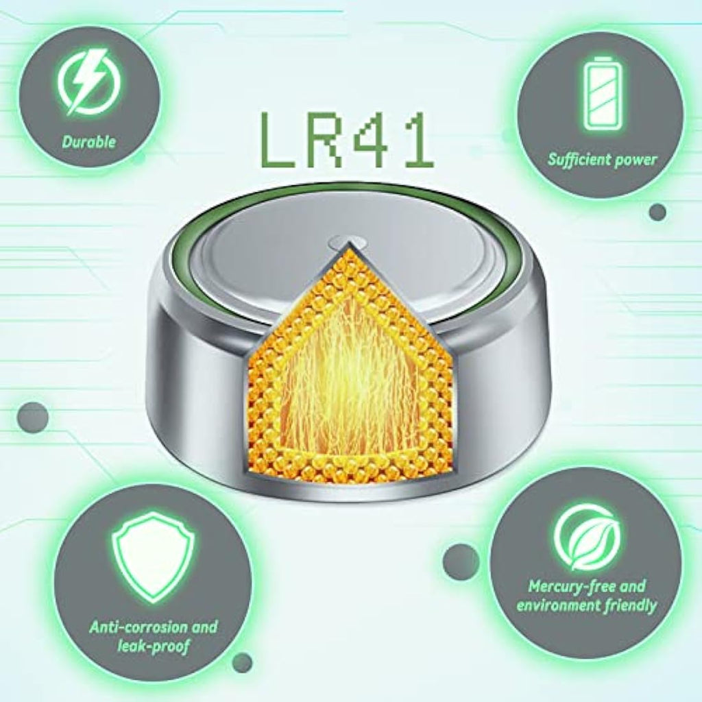 LR41 AG3 1.5V Alkaline Button Cell Batteries - 100 Pack
