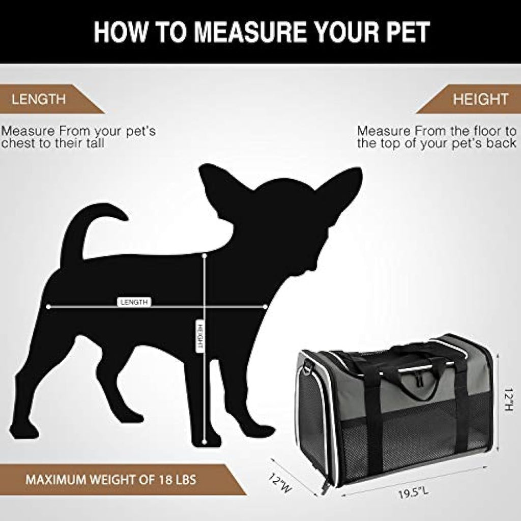 Airline Approved Soft-Sided Collapsible Pet Carrier - Brown