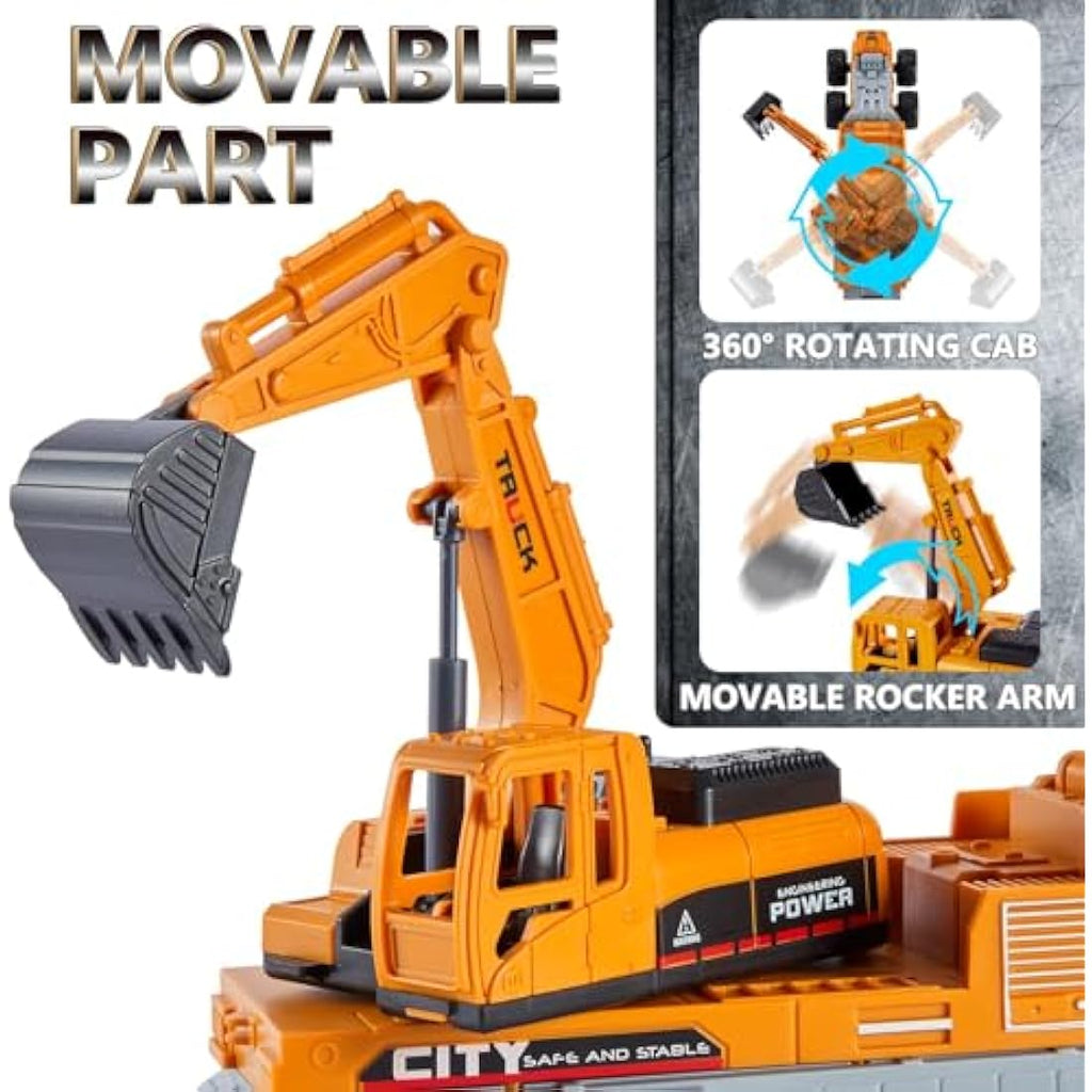 Diecast Excavator Toy – Friction Powered Construction Digger