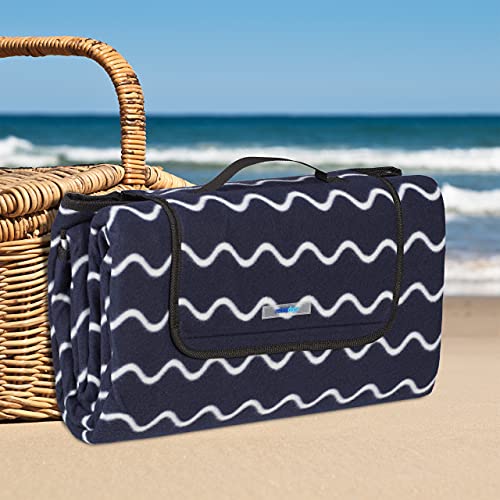 Relaxdays XXL Picnic Blanket | 200x200cm Insulated Waterproof Fleece Mat