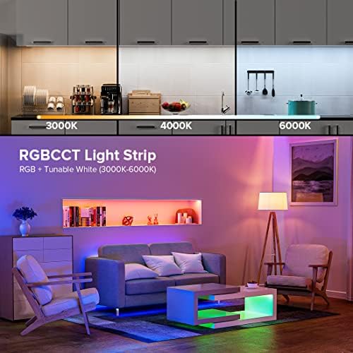 BTF-LIGHTING 5-in-1 RGBCCT LED Strip | DC24V IP65 Waterproof 5M 480LEDs