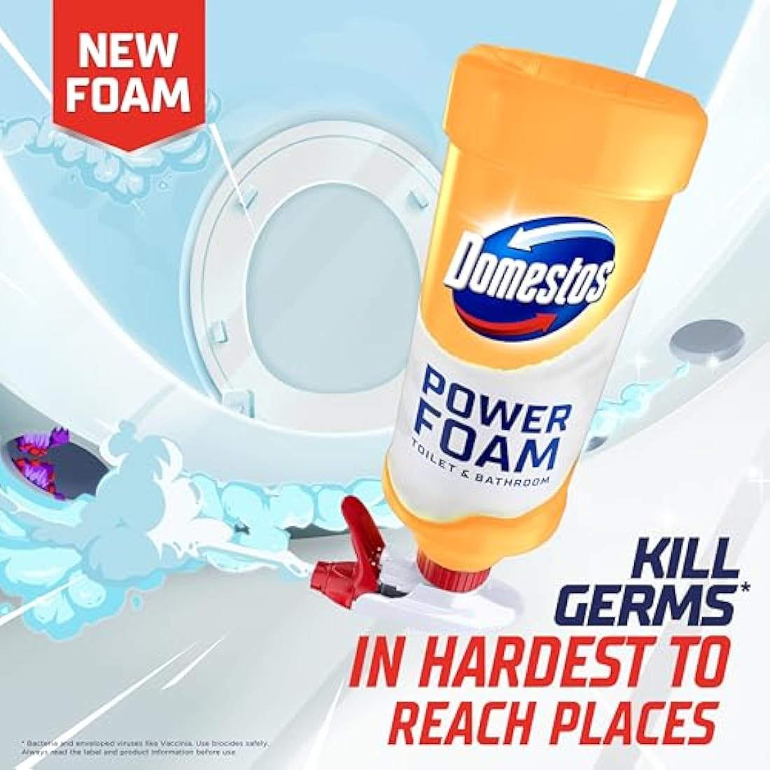 Domestos Power Foam Citrus Blast Bleach-Free Cleaner Spray - 6x 450ml