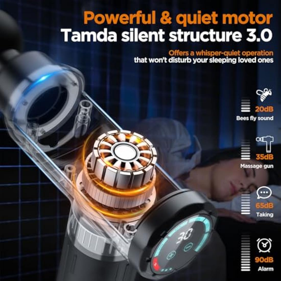 Jolof Store Deep Tissue Massage Gun – 30 Speeds & 10 Heads Massager