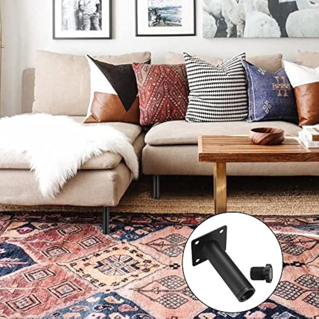4 Pcs Adjustable Metal Furniture Legs – 5.9" Sofa Feet