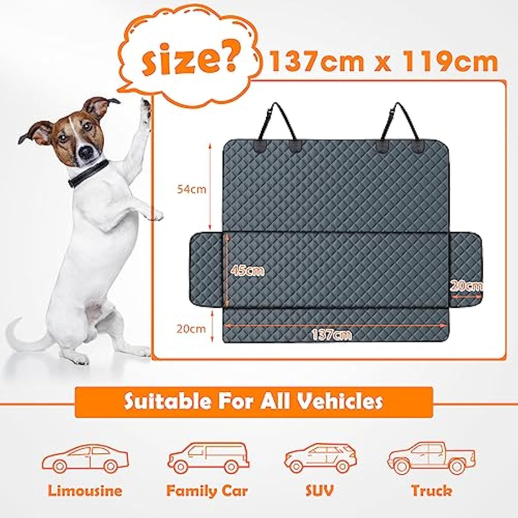 JOEJOY Dog Car Seat Cover – Waterproof 4-in-1 Back Seat Protector