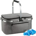 bomoe Insulated Picnic Basket – 32L Foldable Thermal Cooler Bag with Ice Packs