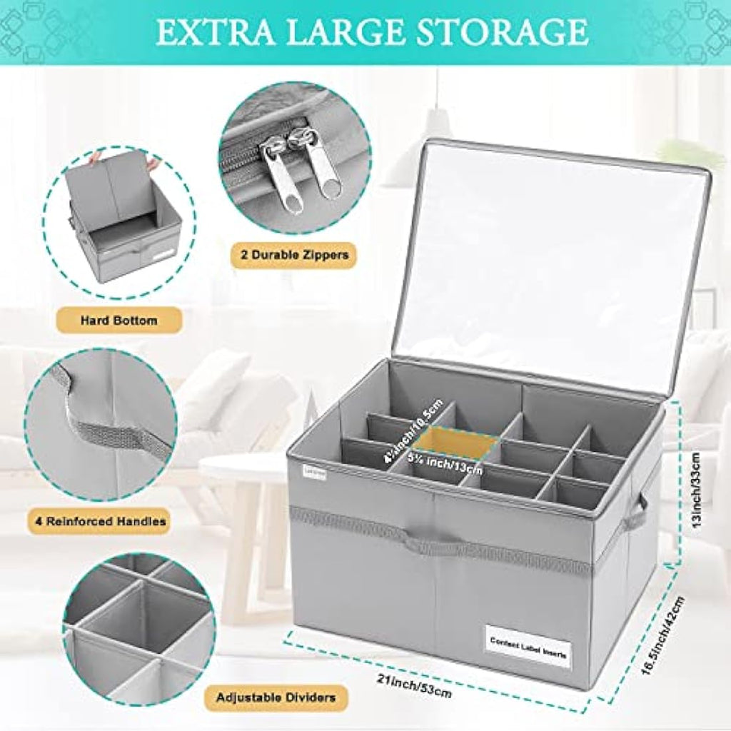 LUVHOMEE Shoe Organiser for Closet | 16 Pair Foldable Storage Bin – Grey