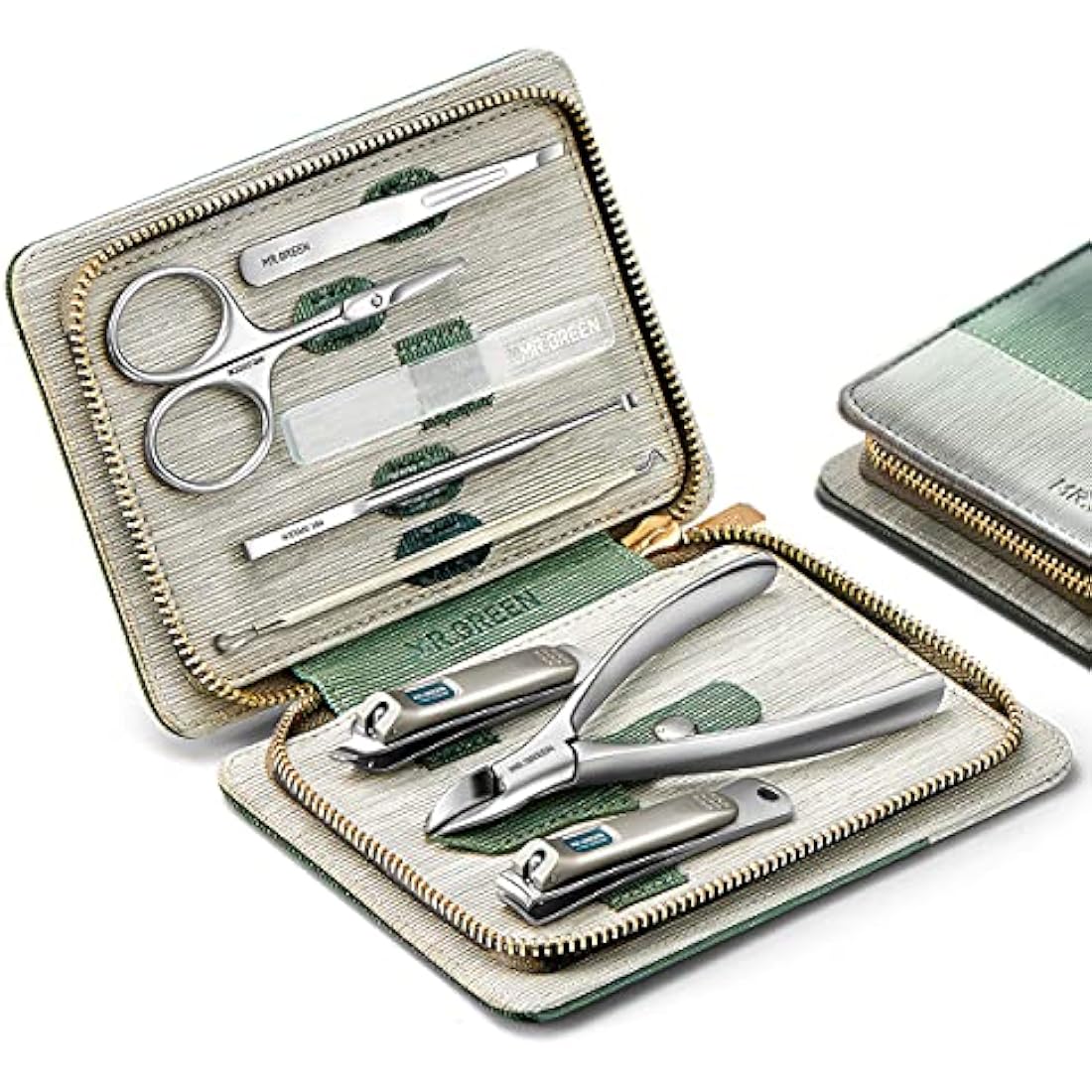MR.GREEN 8-in-1 Manicure Set - Stainless Steel Nail Clipper Kit (Green)