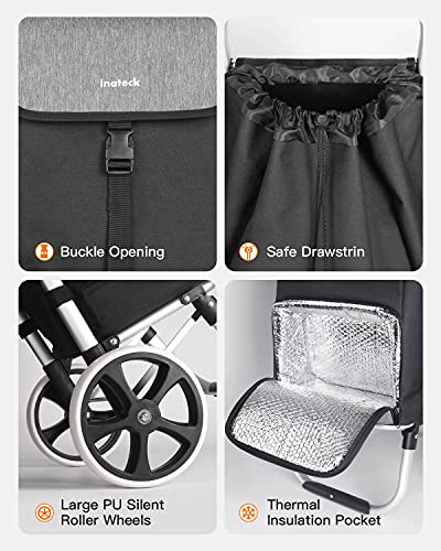 Inateck Folding Shopping Trolley - Lightweight Aluminum Cart with Thermal Bag