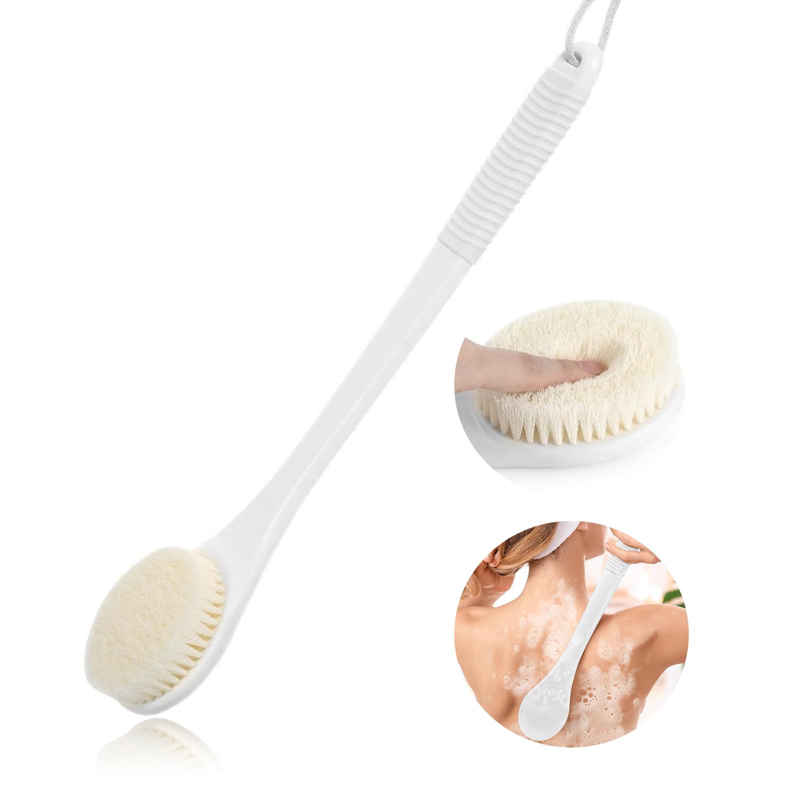 ROLIZOE 17-Inch Back Scrubber - Anti-Slip Exfoliating Shower Body Brush