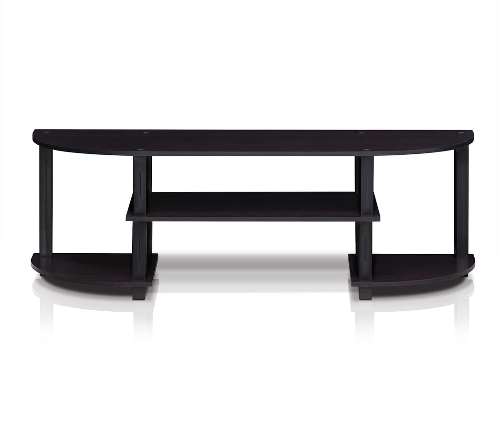 Furinno Turn-S-Tube TV Stand for 55 Inch TV - Dark Walnut Wood