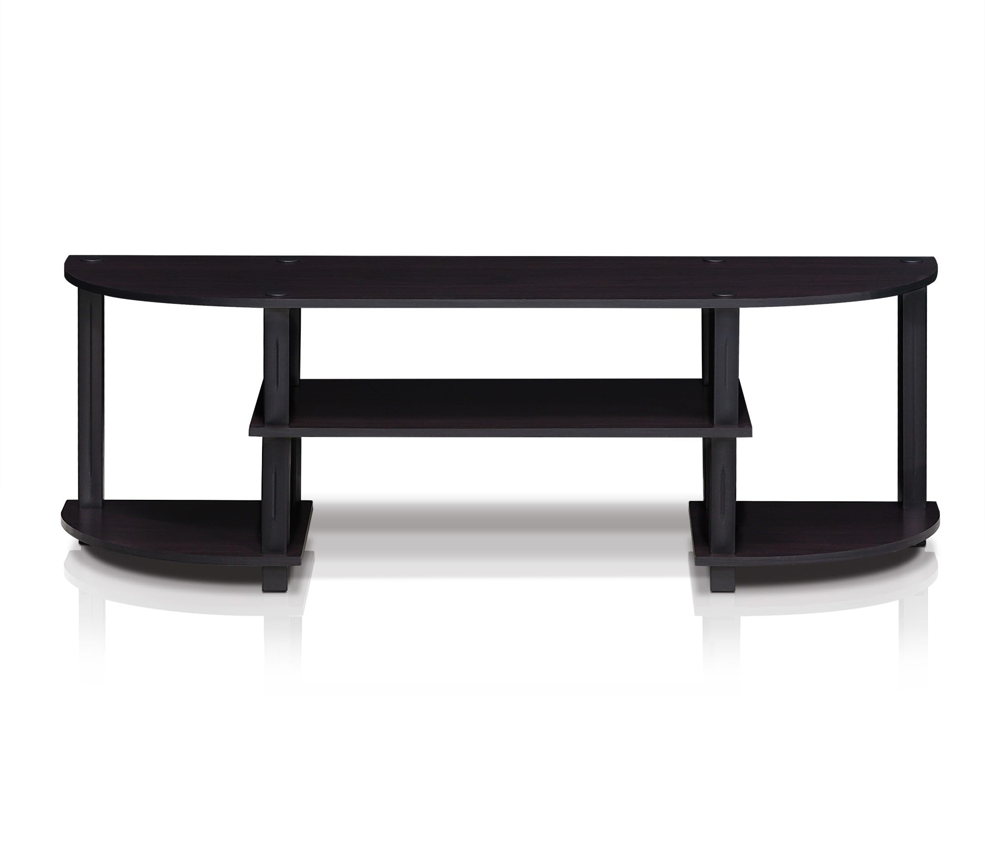 Furinno Turn-S-Tube TV Stand for 55 Inch TV - Dark Walnut Wood