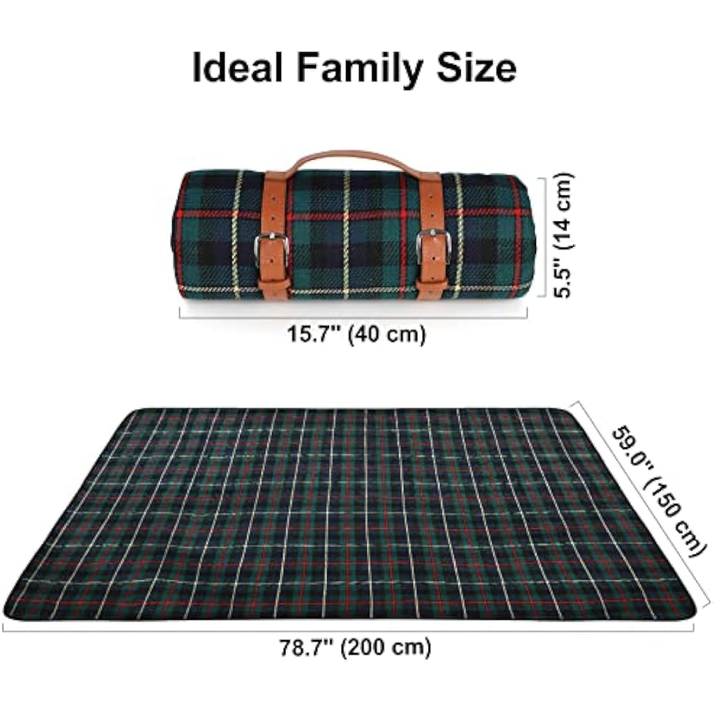 Ben & Bel Waterproof Picnic Blanket – XL Fleece Outdoor Mat with PU Handle