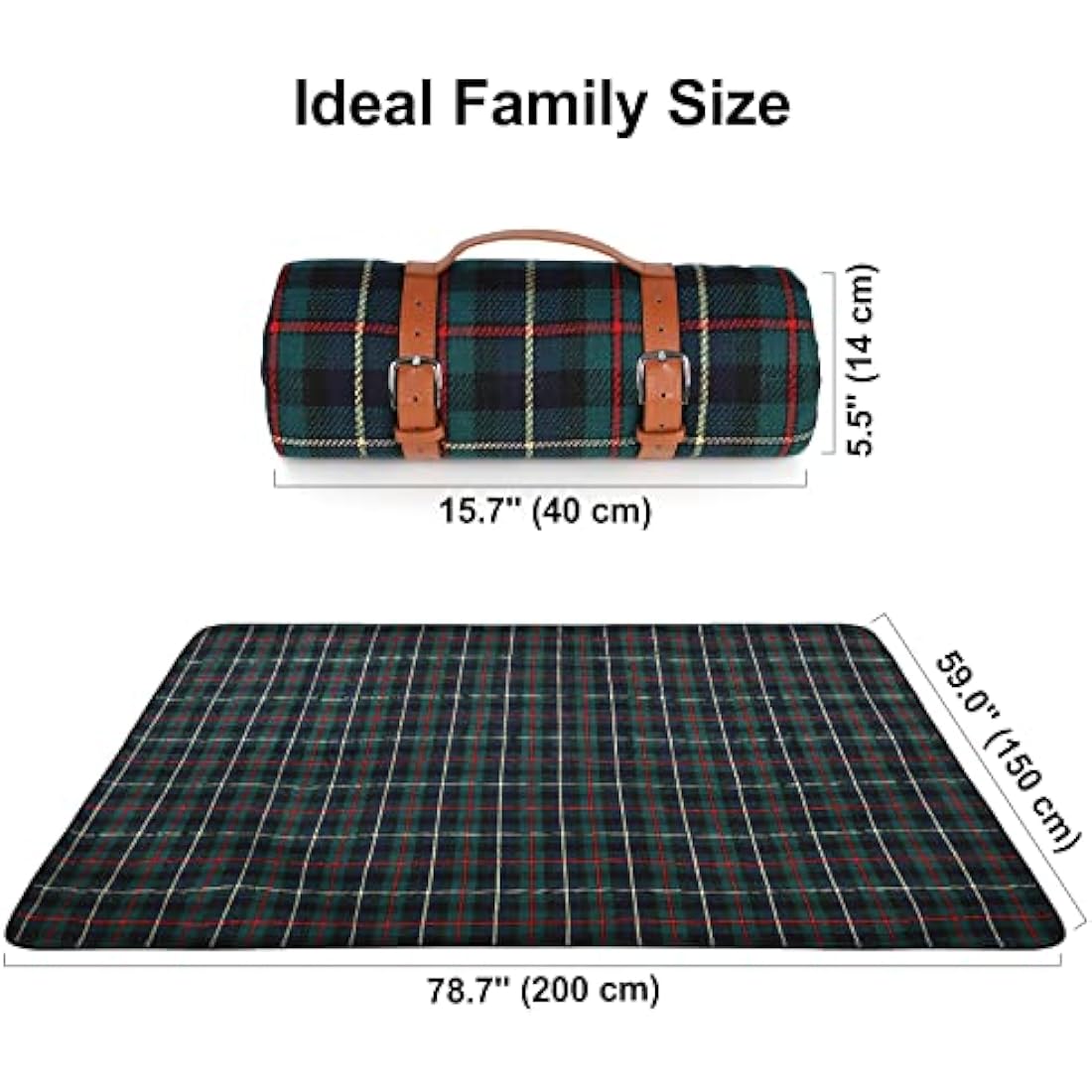 Ben & Bel Waterproof Picnic Blanket – XL Fleece Outdoor Mat with PU Handle