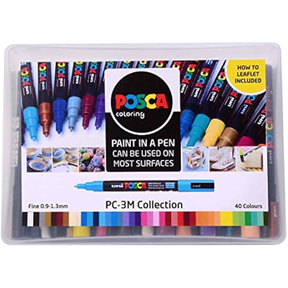 Posca PC-3M Acrylic Paint Markers - Set of 40 Medium Tip Pens