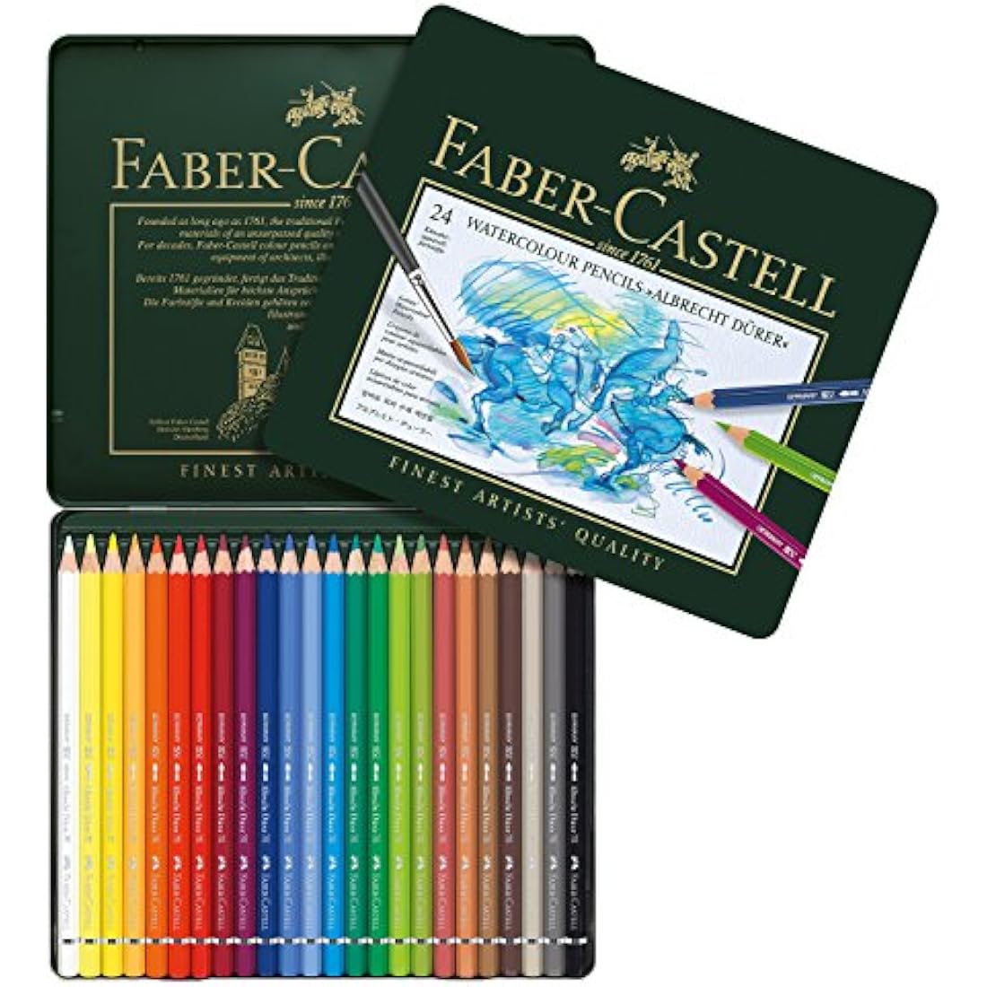 Faber-Castell Albrecht Durer Watercolour Pencils - 24 Set with Water Brush