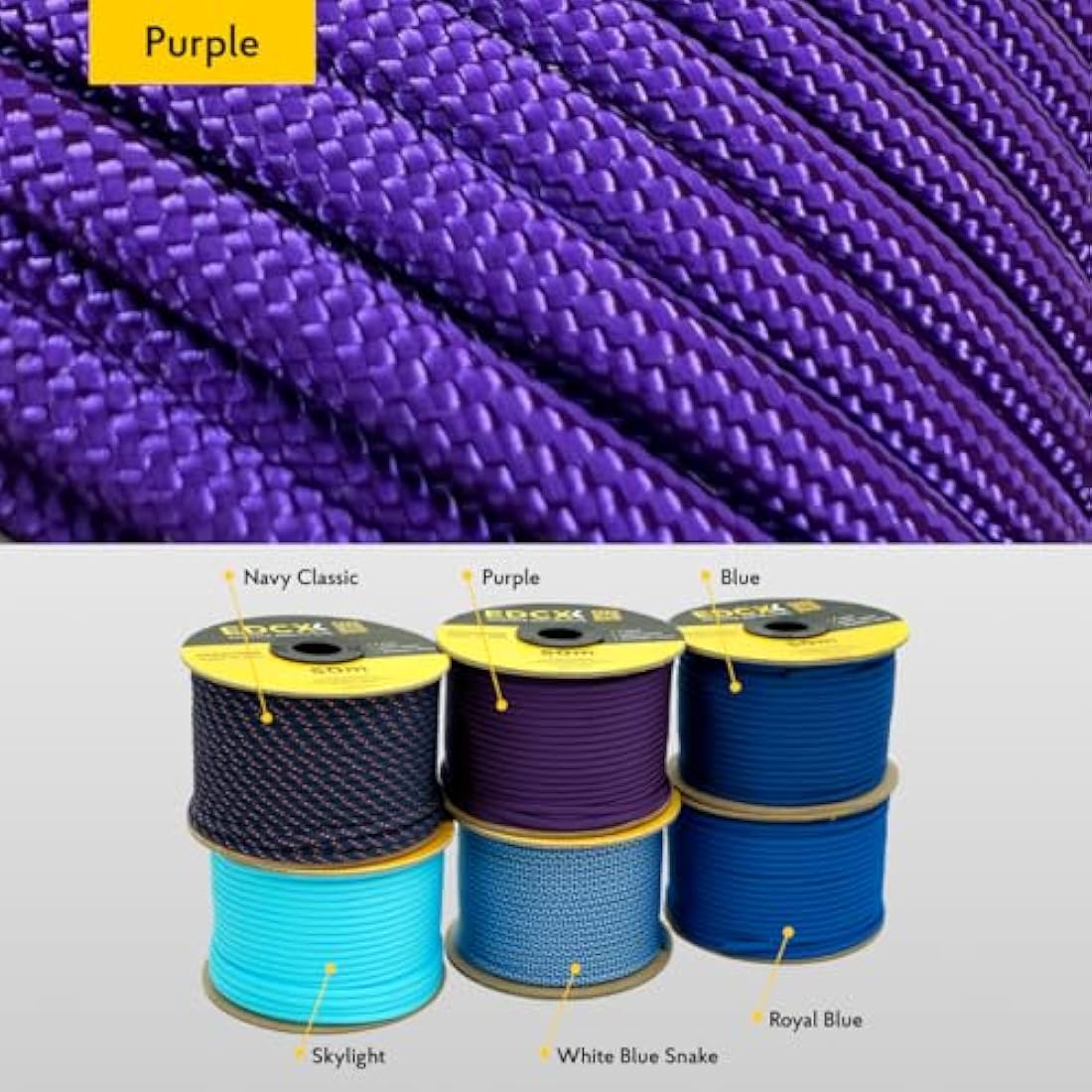 EDCX 550 Paracord – 4mm 7-Strand Nylon Rope for Camping & DIY, 15m