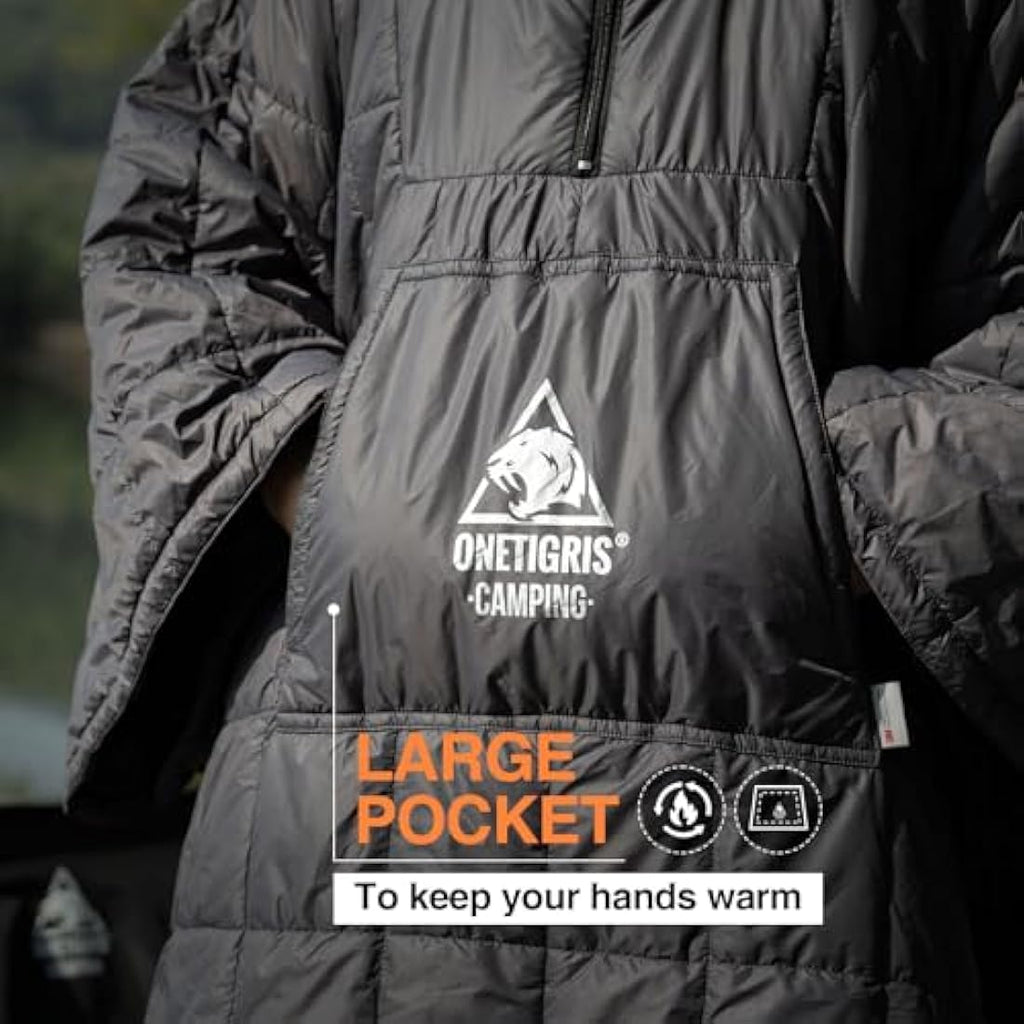 OneTigris Wearable Camping Blanket Poncho | 3M Thinsulate Insulation
