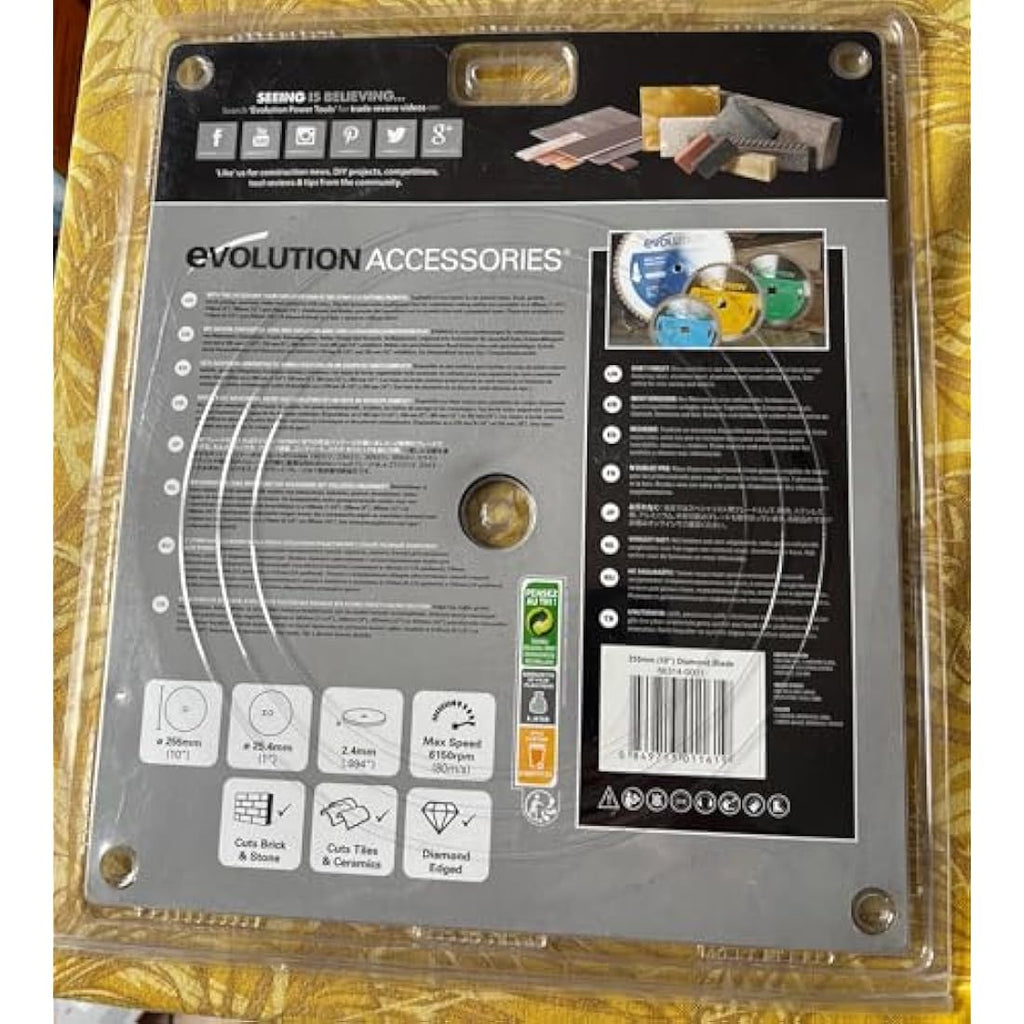 Evolution 255mm Diamond Blade – High Concentration Masonry Saw Blade