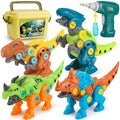 Dreamon Take Apart Dinosaur Toys – 4-Pack STEM Construction Set with Drill