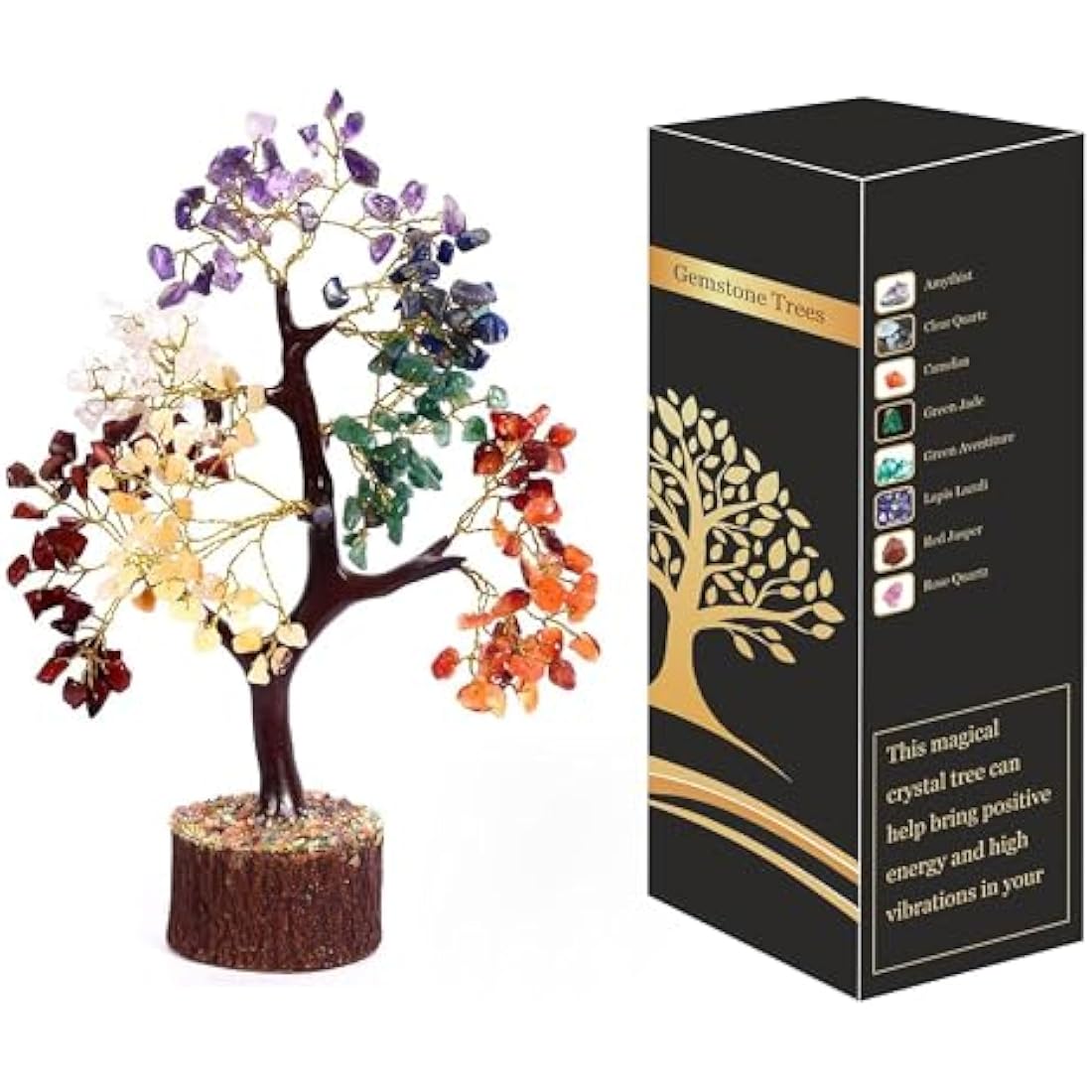 Wonder Care 7 Chakra Crystal Tree of Life – Feng Shui Gemstone Bonsai