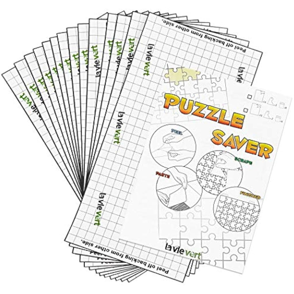 Lavievert Puzzle Saver Adhesive Sheets | 14 Peel & Stick Jigsaw Glue Sheets
