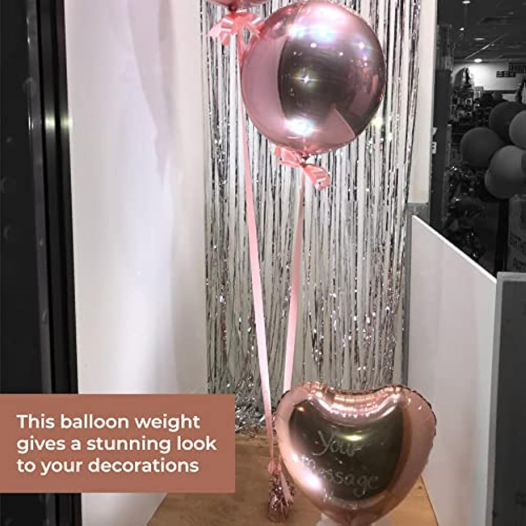 Jolof Store Rose Gold Balloon Weights - 24 Pack Heavy Foil Centerpieces