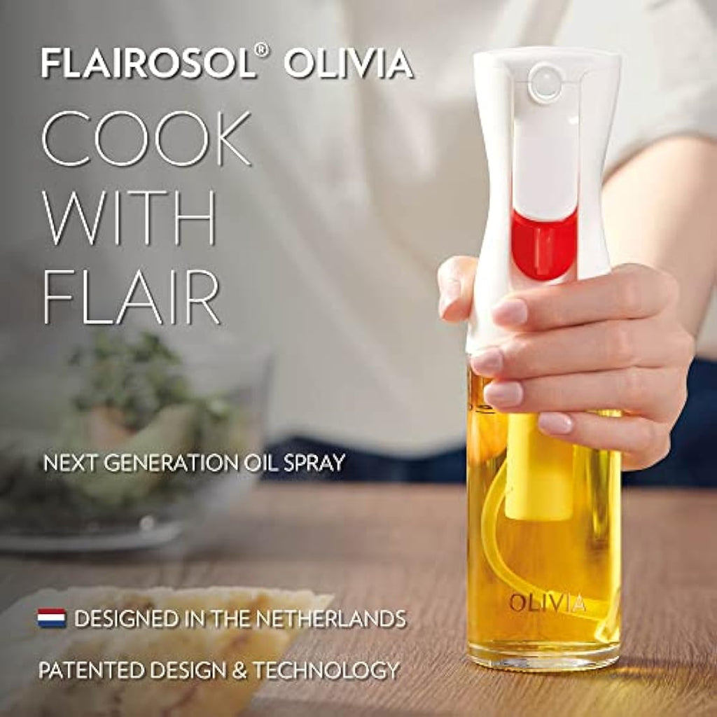 Flairosol Olivia Glass Oil Sprayer – Continuous Fine Mist Cooking Spray