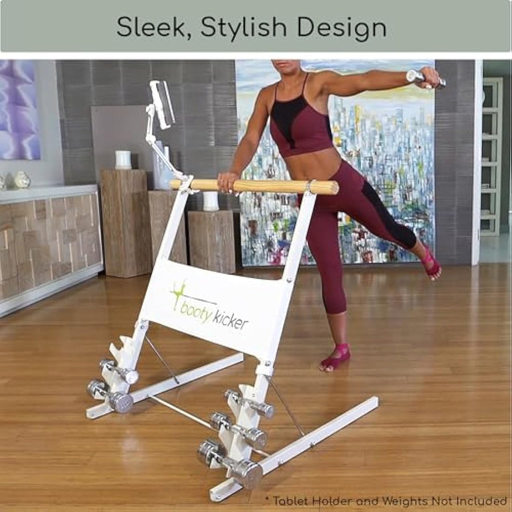 Booty Kicker Portable Ballet Barre – Folding Steel & Wood Home Fitness Bar