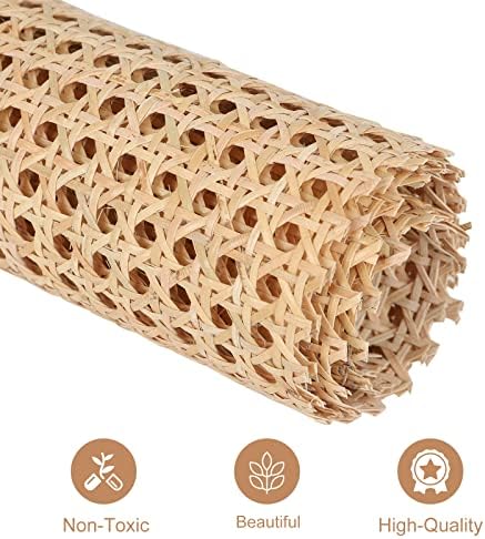 Jolof Store Rattan Cane Webbing - Brown Woven Hessian Fabric (35x200cm)