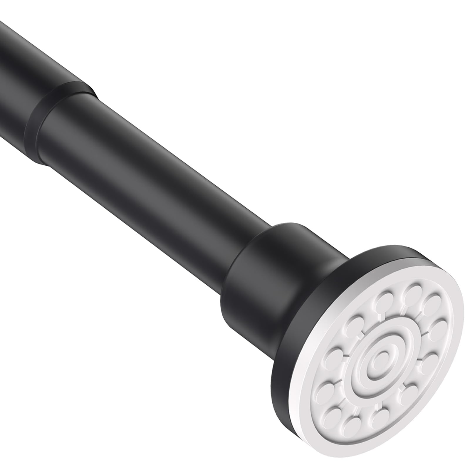 Jolof Store Black Matt Shower Curtain Rod – Adjustable 72-255cm No Drill