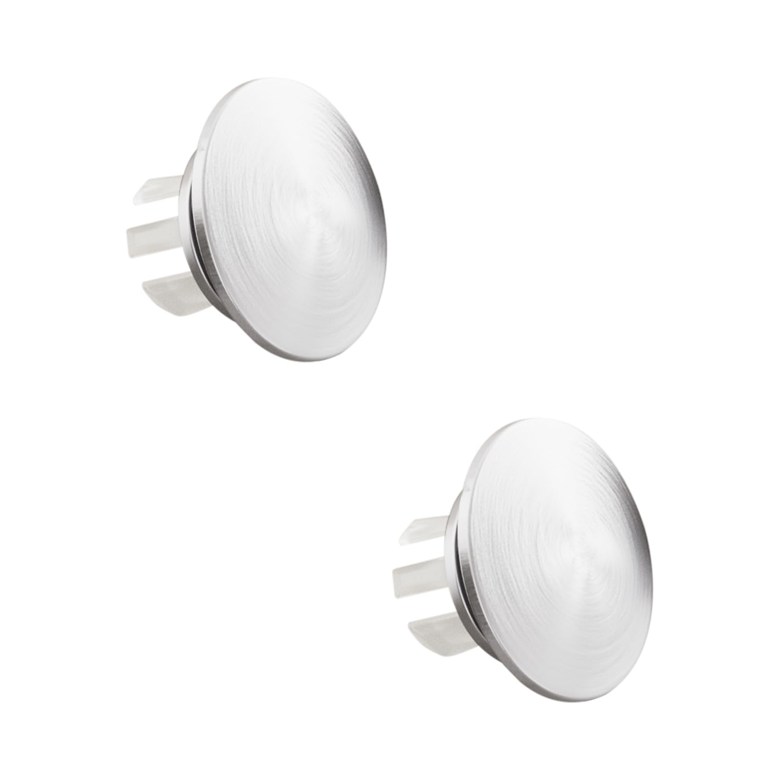 Jolof Store Brass Sink Overflow Cover - Brushed Silver Basin Trim (2 Pack)